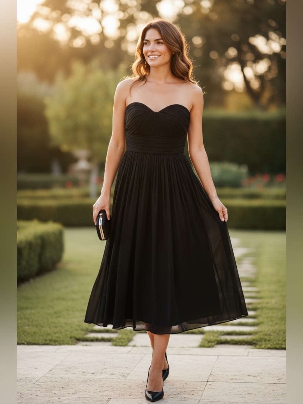 J. Crew Black Strapless Midi Dress